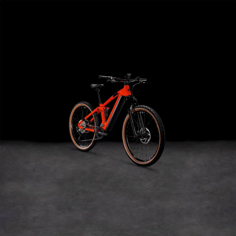 Cube Stereo Hybrid 120 Race 750 eMountain Bike in Spark Orange-6